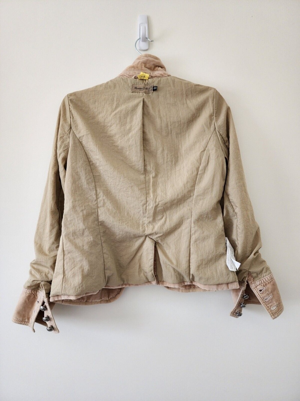 Massimo Dutti Velour Jacket Cream Cadet Long Sleeve Collared Lined Womens S - Picture 5 of 16